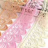 Vente en gros de dentelle soluble dans l'eau de luxe écologique de 6 cm pour la broderie, la literie, les rideaux, la décoration, les sacs, la garniture en tissu polyester, le bricolage