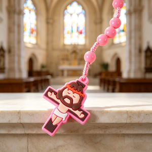 Accessoires de luxe élégants et magnifiques en acrylique coloré avec Saint Benoît pour la création de grands chapelets religieux catholiques - Product Image 2