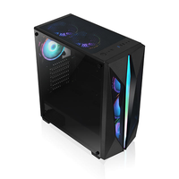 Boîtier d'ordinateur AntarcChill avec ventilateurs RGB, boîtier PC ARGB en maille avec bande RGB et maille métallique et ventilateur RGB, boîtier PC rétro en plastique ATX