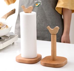 Nuevo toallero de papel de pie cocina Metal y madera simplemente organizador de rasgaduras rollo toallero de papel de madera - Product Image 5