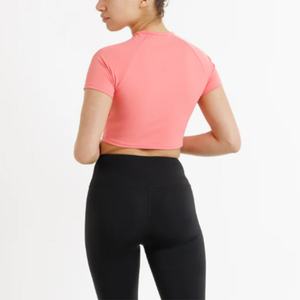 Camiseta Deportiva Personalizada para Mujer, Camisetas de Cuello Redondo de Alta Calidad al por Mayor, Camiseta Corta Ajustada para Mujer - Product Image 6