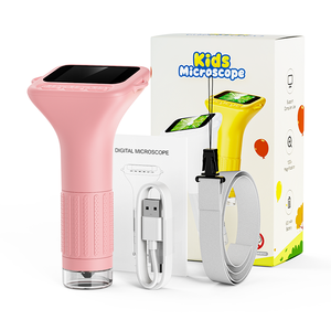 Cámara de microscopio portátil para niños, lupa 1000X, pantalla LED de 2 pulgadas, compatible con PC, juguetes digitales de mano para plástico - Product Image 1