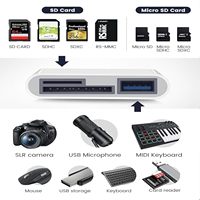 Lecteur de cartes mémoire portable à double fente, interface USB-C 2.0, compatible avec les appareils photo numériques, les téléphones Type-C et les PC tout-en-un