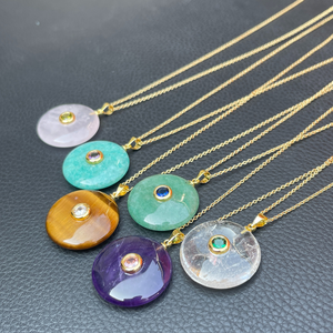 Kalung Liontin Oval Amethyst Alami dengan Bingkai Berlapis Emas Kristen untuk Dipakai Sehari-hari dan Hadiah Pesta - Product Image 6