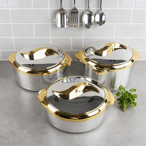 Sang Trọng 3Pcs Đồ Nấu Nướng Thiết Lập Chafing Món Ăn Tự Chọn Bộ Chafing Món Ăn Cho Phục Vụ Thực Phẩm Ấm Hơn Thiết Lập Thương Mại Thực Phẩm Ấm Hơn - Product Image 2