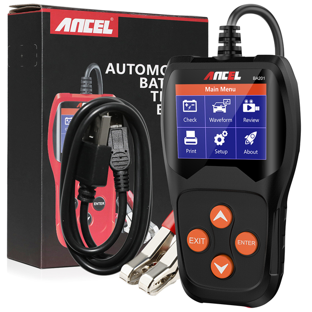 Professional Car Battery Tester Ancel BA201 Automotive Battery Analyzer Charging Ripple Test Diagnostic Tools Engine Analyzer