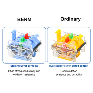 22mm với công tắc nút ánh sáng tự khóa tự đặt lại 1No 1Nc Đầu phẳng la38 công tắc nút nhấn với ánh sáng - Product Image 5