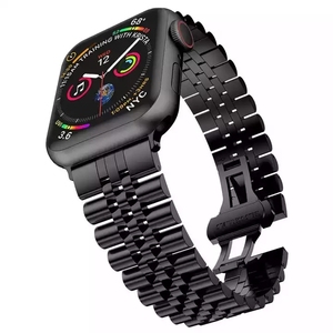 Correa de reloj 5 cuentas 304 correa de reloj de Metal de acero inoxidable para <span class=keywords><strong>Apple</strong></span> <span class=keywords><strong>Watch</strong></span> Band Series 7 6/<span class=keywords><strong>SE</strong></span>/5/4 44mm 42mm Metal - Product Image 4