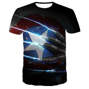 Camiseta Deportiva Ajustada de Cosplay de Superhéroe 3D de <span class=keywords><strong>Endgame</strong></span> Realm, Disfraz de <span class=keywords><strong>Marvel</strong></span> America, Camisetas Estampadas Sostenibles de Talla Grande - Product Image 2