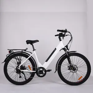 Bicicleta eléctrica con motor de tracción trasera, batería oculta, bicicleta eléctrica de Ciudad de 48V, bicicleta de carretera eléctrica personalizada de alta calidad, bicicleta eléctrica barata para adultos