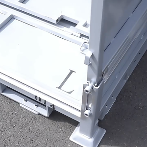 折りたたみ式金属パレットボックス（ドロップゲート付き）省スペース亜鉛メッキ鋼製スティレッジ、積み重ね可能なヘビーデューティーケージ（物流/保管用） - Product Image 2