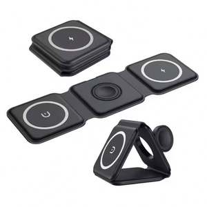 Tapis de <span class=keywords><strong>charge</strong></span> sans fil pliable <span class=keywords><strong>3</strong></span>-en-1 avec support convertible - Product Image 1