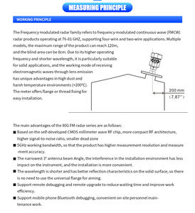 KEYILE 고주파 레이더 레벨 게이지 미터 레벨 송신기 수압 탱크 레벨 센서 - Product Image 4