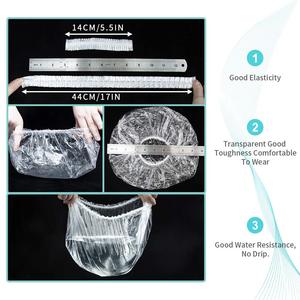 100PCS En Gros Bonnet <span class=keywords><strong>De</strong></span> Douche Jetables Bonnet <span class=keywords><strong>De</strong></span> <span class=keywords><strong>Bain</strong></span> <span class=keywords><strong>Universel</strong></span> pour Cheveux PE Rose Clair SPA - Product Image 4