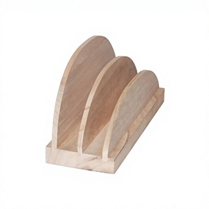 Servilletero con diseño de media luna Mango Wood Caja de pañuelos de dos compartimentos para el hogar Cocina Propósito decorativo - Product Image 1