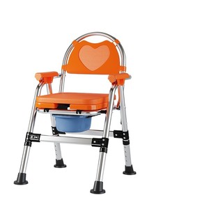 Chaise de toilette pliable en acier inoxydable pour personnes âgées, usage domestique, avec siège réglable en hauteur et design portable - Product Image 2