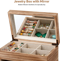 Boîte à bijoux en bois de luxe à double couche, organisateur de rangement adapté aux bagues, boucles d'oreilles, colliers, bracelets, bijoux pour la maison et les fêtes