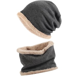 Conjunto de dos piezas de gorro y bufanda de punto acrílico liso 2026, forrado de vellón, cálido para otoño e invierno, personalizado para montar a caballo - Product Image 5