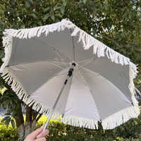 Parapluie de poussette automatique à trois plis élégant et mignon à motifs, indispensable, avec broderie d'ours, pour les promenades des mamans et les poussettes de bébé