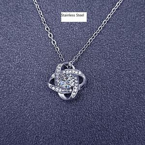 Collar de Acero Inoxidable con Nudo de Amor y Circonitas AAA de Alta Calidad, Regalo de Lujo para el Día de la Madre - Product Image 3