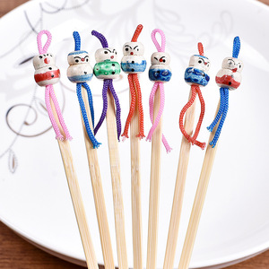 Soumei Hidemi Palillos de madera para limpiar los oídos con diseño de dibujos animados, herramientas de cuidado de los oídos de bambú, color aleatorio - Product Image 2