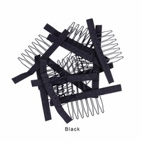 Peignes à perruques en acier inoxydable de bonne qualité 3 à 7 dents pour bonnets de perruque Clips pour extensions de cheveux peigne à cheveux en dentelle noire forte