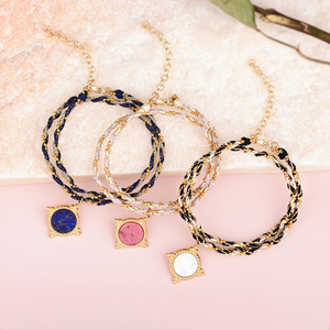 Simple blanco y negro cuerda trenzada joyería hecha a mano collar bohemio blanco <span class=keywords><strong>Shell</strong></span> 2 capas pulsera venta al por mayor Drop-<span class=keywords><strong>Shipping</strong></span> - Product Image 6