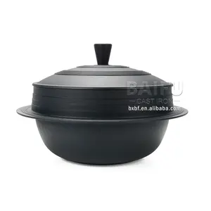 Large Medium Small Mini Gamasot Premium Korean Dutch Oven Rice Pot Enameled Cast Iron Pot with Lid Korean Stone Bowl Cauldron