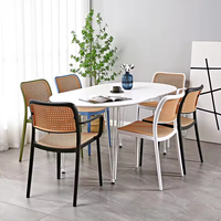 Meubles de Restaurant en rotin en plastique de haute qualité empilable café chaise de salle à manger chaises de salon