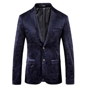 Costume d'affaires moderne en velours jacquard à sequins, simple boutonnage, fermeture à boutons, pour homme, veste brillante en polyester/rayonne - Product Image 1