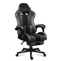 Chaise de jeu industrielle en fer, pivotante, mécanisme d'inclinaison convertible, haute capacité de charge, cuir gris, extensible et pliable
