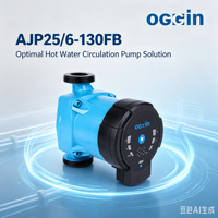 Pompe de circulation d'eau chaude AJP25/6-130FB 2,6 m³/h, hauteur de refoulement 6 m, 5-45 W, 230 V, 50 Hz pour système de chauffage CVC