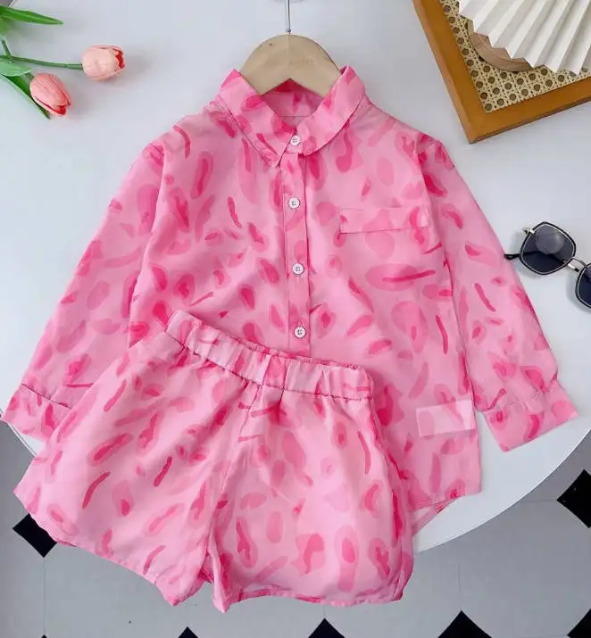 Girls Outfit Sets summer Cool Blouse shirt shorts Girl Clothing Set Children Clothes suits New Toddler Girl Clothes 2Pcs 2-7Y