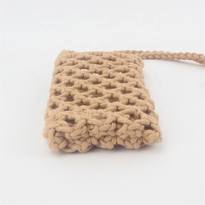 Handmade Crochet Cotton Rope Woven Open Small Square Shoulder <strong>Bag</strong> <strong>Macrame</strong> Chains Portable Single Strap Fashionable Ladies - Product Image 3