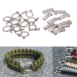 Ensemble de bracelets en paracorde avec manille réglable en acier inoxydable Eda, équipement de survie en plein air, durable, quatre trous, trois trous, DIY - Product Image 1