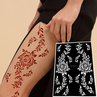 Pochoirs autocollants de tatouage temporaire imperméable pour le corps, motif cœur, pour henné, vente en gros