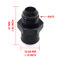 Adaptor Tutup Katup Aluminium 10AN, Lubang 1.22 inci, Grommet Push-In, Kompatibel dengan Sistem PCV, Konversi Selang Catch Can, Part Mobil