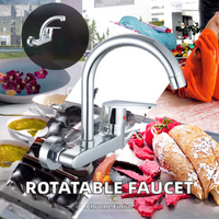 Robinet de cuisine moderne mural à levier, fabriqué en Chine, poli, avec eau froide et chaude