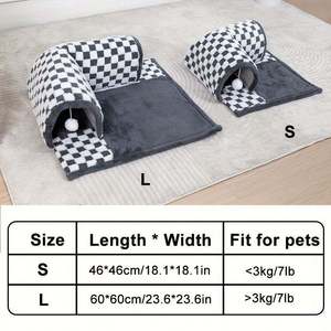 Classic Style 2-in-1 Cat <b>House</b> Condo Soft Cozy Fiber Comfortable Cat Tunnel <b>Bed</b> Play Sleep All-Season Linen Breathable Pet <b>Beds</b> - Product Image 6
