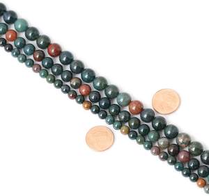 자연 8mm Bloodstone 보석 부드러운 둥근 구슬 DIY 공예 디자인 치유 1 스트랜드 15" - Product Image 3