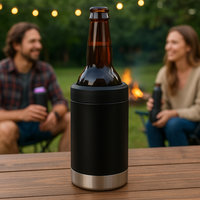 Refroidisseur de canettes australien 375 ml 4-en-1 en métal isolé sous vide, support de bouteille de bière couleur personnalisée