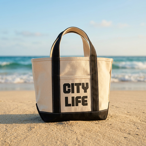 Sacs de plage personnalisés OEM en gros, sacs de shopping réutilisables en toile pour marques - Product Image 1