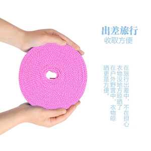 Corde à linge portable ronde bleue de 5 mètres avec crochets pour usage extérieur - Product Image 3