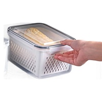 Lot de 3 paniers de rangement en plastique Cedar Space pour aliments, légumes et fruits, idéal pour la conservation et compatible micro-ondes