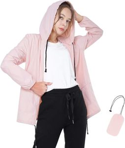 Veste imperméable légère pour <span class=keywords><strong>femme</strong></span>, couleur vert olive, coupe-vent, pour la <span class=keywords><strong>randonnée</strong></span> en plein air - Product Image 3