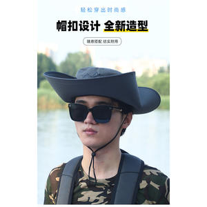 Sombrero de Pescador para Hombre, para Senderismo, Pesca, Verano, Transpirable, Protección Solar, Ala Ancha, Deportivo, para Adultos - Product Image 3