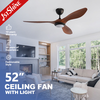 Ventilador de Techo 1stshine con Aspas de ABS con Aspecto de Madera, Compatible con Alexa y Google, Ultra Silencioso, con Luz LED Regulable, de Alta Eficiencia y Resistente