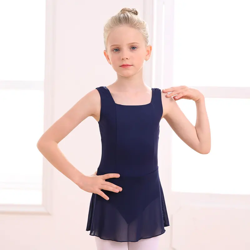 New design children's girls ballet leotard tutu dress dance costumes dress short sleeve training wear