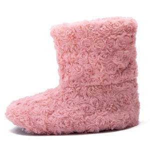 <strong>Women</strong> Woman <strong>Women's</strong> Ladies Winter Fuzzy Rose Pink Plush Indoor Home Anti-slip <strong>Slipper</strong> <strong>Boots</strong> Booties Cozy Sherpa Fleece Lining - Product Image 1