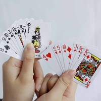Mini cartes de Poker professionnelles, vente en gros, cartes de jeu de Table à impression personnalisée rouge et bleu